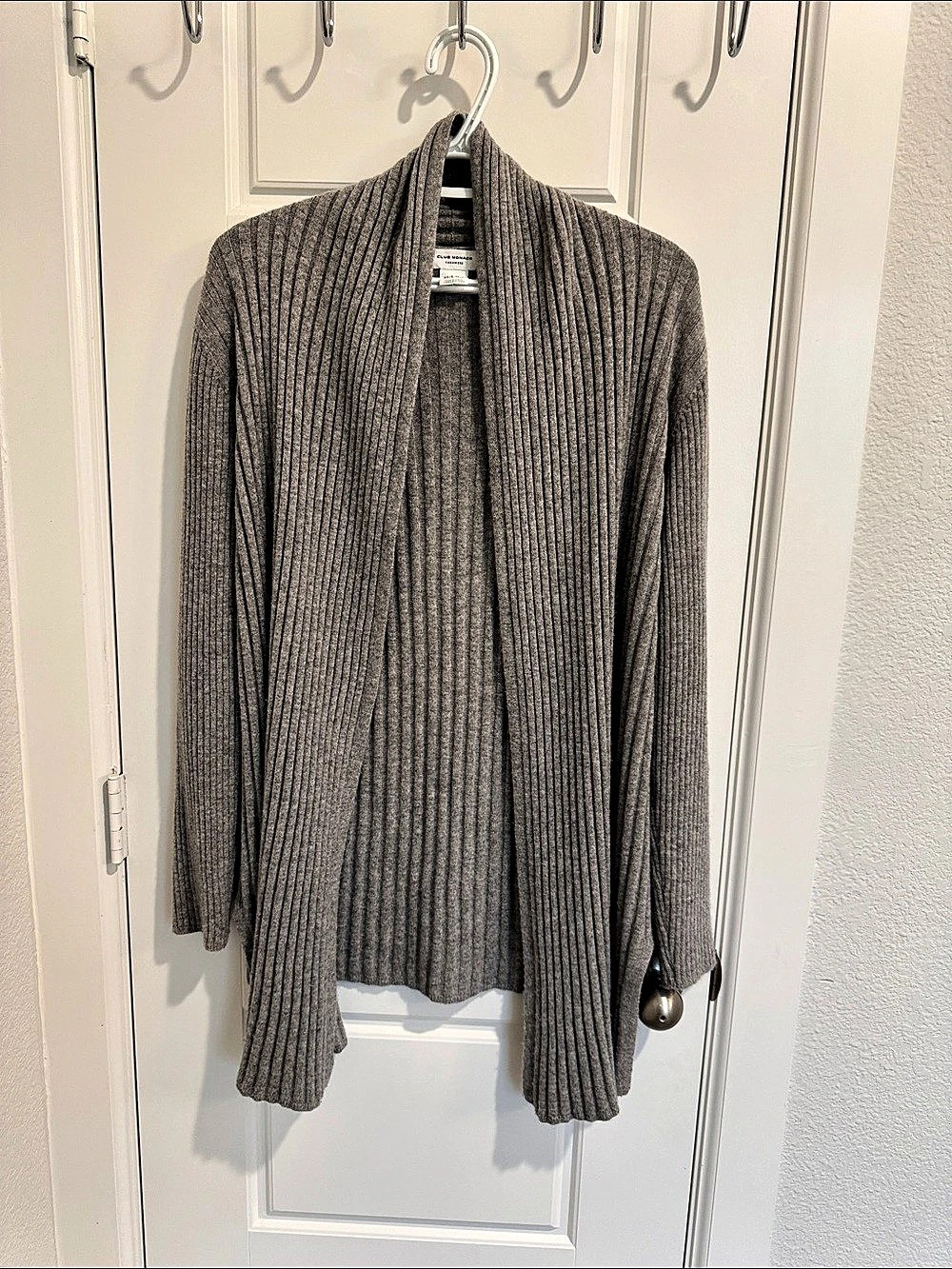 Club Monaco Ribbed Cashmere Cardigan in Gray Size XS/S Like New